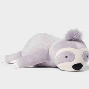 Plush Sloth Toy in Light Grey and Cream